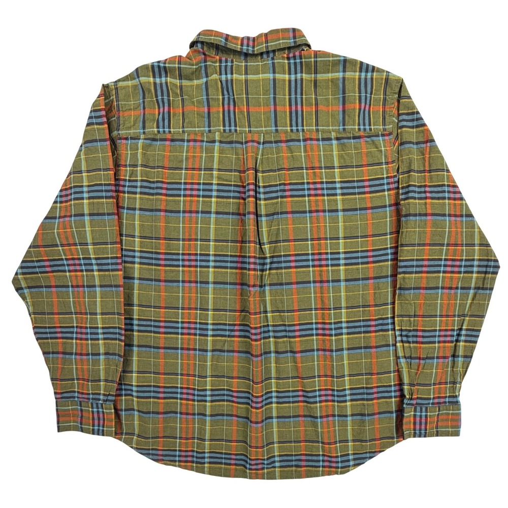 Woolrich Button Down Shirt Mens XL Olive Green‎ 100% Cotton Plaid Long Sleeve - Picture 5 of 10